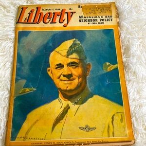 LIBERTY MAGAZINE March 1944 VINTAGE WORLD WAR 2 Advertisements photos GUC